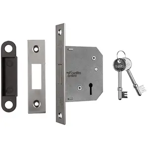 64mm Residential Standard Profile Deadlock - Satin Nickel - BS EN 12209 Lock