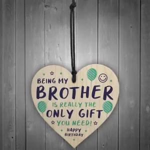 Red Ocean Funny Brother Birthday Gifts From Sister Novelty Wooden Heart Gift For Brother