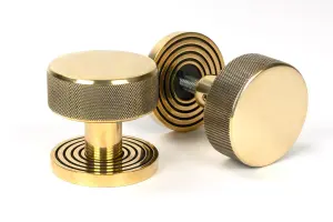 From The Anvil Aged Brass Brompton Mortice/Rim Knob Set (Beehive)