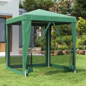 Berkfield Party Tent with 4 Mesh Sidewalls Green 2x2 m HDPE