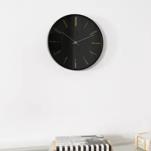 Black 12" Modern Analogue Clock