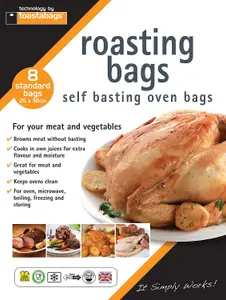 Toastabags Self Basting Oven Liner Meat Vegatables Roasting Bags- 8 Pack