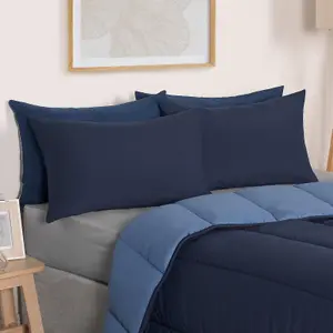 Coverless 10.5 Tog Duvet & Pillowcase, Navy/Blue - Double