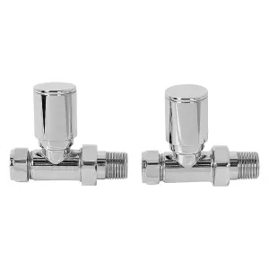 Rinse Bathrooms 15mm Designer Straight Radiator Valves - Pair