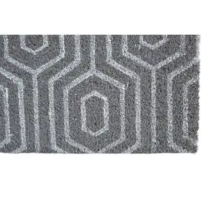 Maison by Premier Grey Coir Geo Doormat