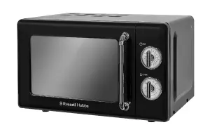 Russell Hobbs RHRETMM705B 17L 700W Black Compact Retro Solo Manual Microwave