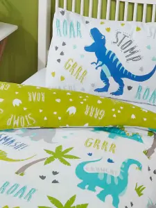 Roarsome Dinosaur Single Duvet Cover and Pillowcase Set