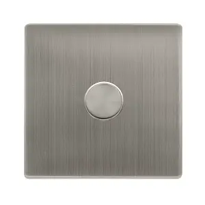 Stainless Steel Screwless Plate 1 Gang 2 Way LED 100W Trailing Edge Dimmer Light Switch - SE Home