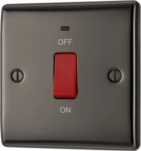 BG 45A Rocker Raised slim Control switch with LED indicator Gloss Black