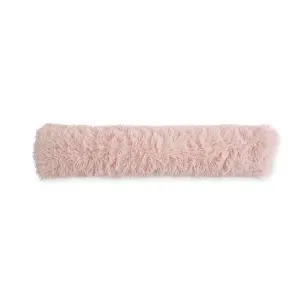 Catherine Lansfield Cuddly Deep Pile Faux Fur Door Draught Excluder Blush Pink