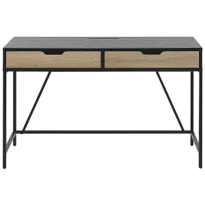 Home Office Desk with Storage Black JENA