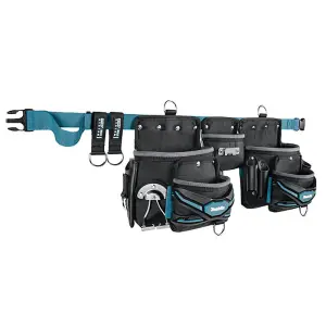 Makita Ultimate Tool Belt 3 Pouch Holster Set Heavyweight Braces + Strap System