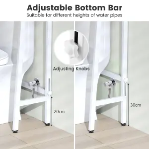 Costway Over The Toilet Storage Shelf 3-Tier Standing Above Toilet Rack Stand