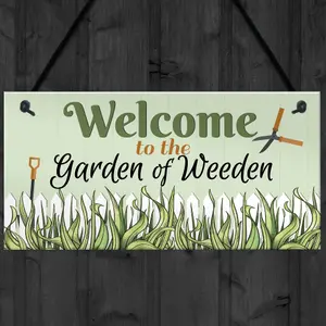 Red Ocean Garden Of Weeden Funny Novelty Garden Shed Hanging Sign Home Decor Plaque Friendship Gifts