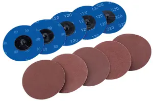 Draper  Assorted Aluminium Oxide Sanding Discs, 75mm (Pack of 10) 75621