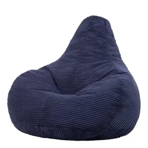 icon Dalton Corduroy Recliner Bean Bag Chair & Footstool Navy