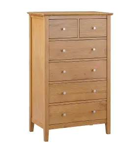 Hallowood Furniture Hereford L Oak 2+4 Chest of Drawers