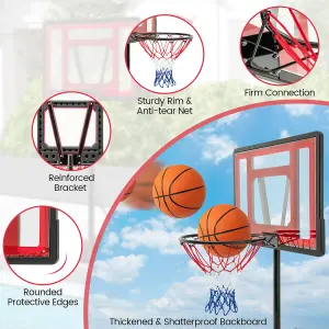 Costway Swimming Pool Basketball Hoop Adjustable Basketball Goal System