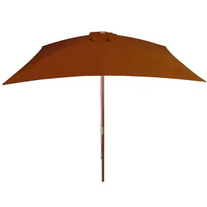 Berkfield Outdoor Parasol with Wooden Pole Terracotta 200x300 cm