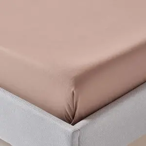 Homescapes Brown Organic Cotton Flat Sheet 400 Thread count, Double