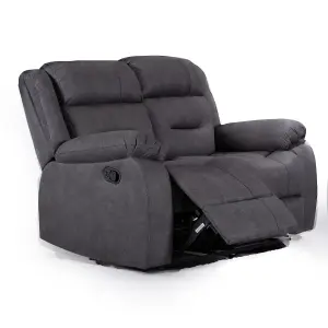 Monty Grey Fabric Manual Reclining 3 and 2 Sofa Suite