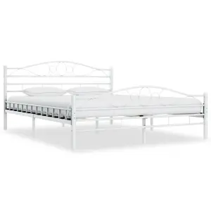 Berkfield Bed Frame White Metal 140x200 cm