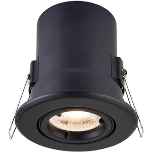 Screwless Tiltable Recessed Ceiling Downlight - 50W GU10 Reflector - Fire Rated