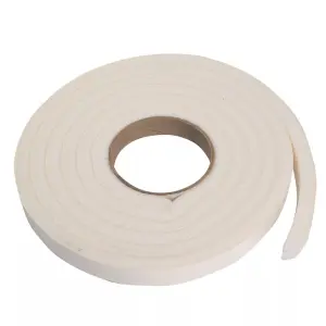 White Rubber Foam Jumbo Draught Excluder Self Adhesive Weatherstrip 3.05m