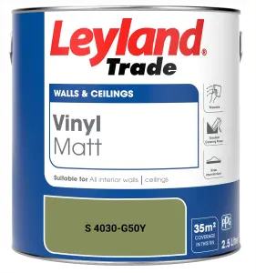 Leyland Trade Vinyl Matt Walls & Ceilings Emulsion Paint (S 4030-G50Y) 2.5L