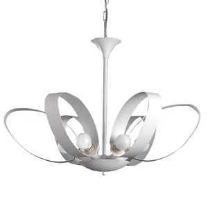 Luminosa Serena Designer 6 Light Pendant Ceiling Light, White