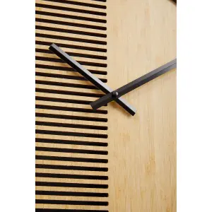 Interiors By Premier Contemporary Small Wooden Wall Clock, Large Wood Dial Clock In Kitchen, Easily Maintained Large Wall Clock