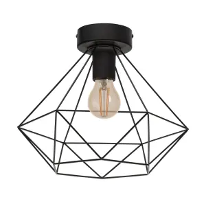 EGLO Tarbes Black Metal Geometric Pendant Ceiling Light, Contemporary Design (D) 32.5cm