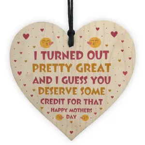 Funny Gift For Mum For Mothers Day Birthday Wooden Heart Gift From Daughter Son