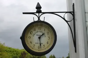 Grand Central Double Sided Garden Clock -for Outdoor or Indoor Use.