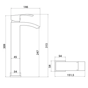 Descent Tall Chrome Mono Basin Mixer Tap t84