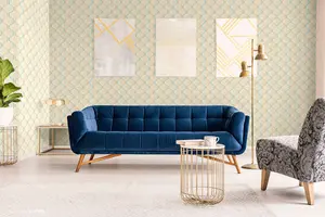 SK Filson Blue Diamond Trellis Wallpaper