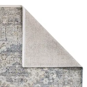 Grey Geometric Traditional Easy to Clean Geometric Dining Room Rug-160cm X 220cm