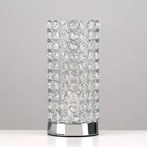 ValueLights Ducy Modern Chrome and Clear Acrylic Jewel Cylinder Touch Table Lamp