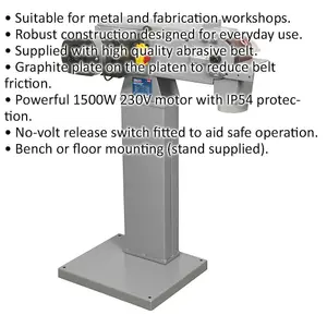 High-Performance 100mm Bench and Floor Power Belt Sander Linisher - 1500W 230V for Metalworking