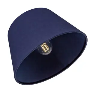 Traditional 14 Inch Navy Blue Linen Drum Table/Pendant Lampshade 60w Maximum