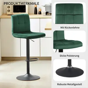 Paynter Swivel Adjustable Height Stool (Set of 2) Dark Green