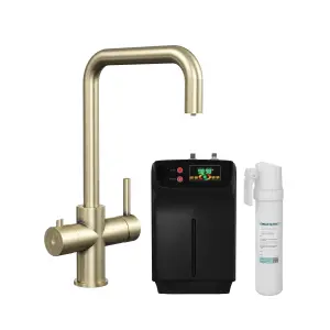 3 in 1 Instant Hot Water Kitchen Sink Tap, Tank and Filter - Brushed Brass - Balterley