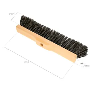 Indoor Broom Soft Bristle Sweeping Brush - Flexible Nylon & Natural Bristles, 120cm Wooden Handle (35cm / 14")