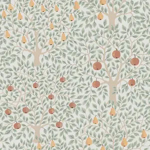 Galerie Apelviken 2 White Green Apples & Pears Smooth Wallpaper