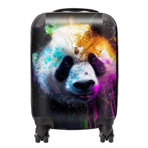 Panda Face Splashart Colourful Suitcase - Small