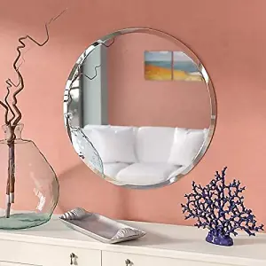 Biznest Large Frameless Round 60cm Wall Mounted Mirror Bathroom Living Room A Must have Mirror