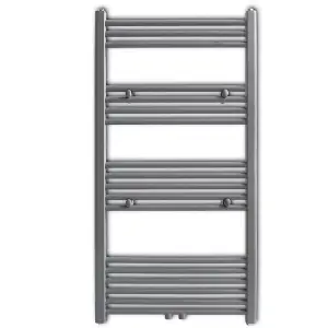 Grey Bathroom Central Heating Towel Rail Radiator Straight 600x1160mm