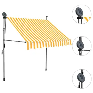 Berkfield Manual Retractable Awning with LED 100 cm White and Orange