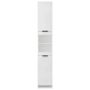 Berkfield Bathroom Cabinet White 32x34x188.5 cm Engineered Wood