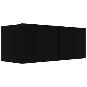 Berkfield 4 Piece TV Cabinet Set Black Engineered Wood